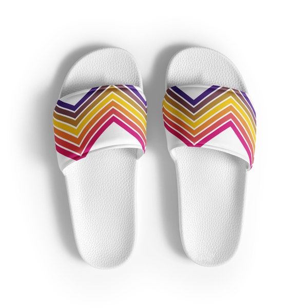 Rainbow ZigZag Slides for Women - Vibrant and Stylish