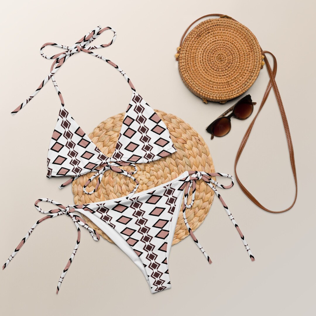 Navajo Aztec Recycled String Bikini Set, Southwest Navajo Clothing ...