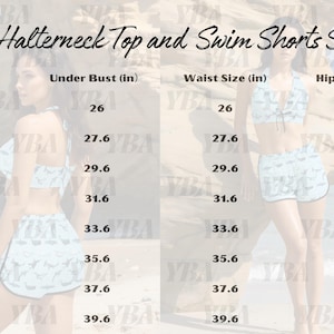 Conjunto de top con cuello halter y shorts de baño con estampado de tiburón, traje de baño Ocean Sea Ceature imagen 6