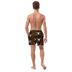 Cowboy Men's Swim Trunks, Desert Swim Trunks, Western Swim Trunks, Men's Western Swim Shorts, Men's Swim Wear Shorts, Unique Gifts For Men
