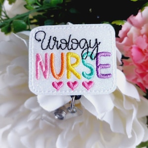 Urology Nurse Badge Reel, Retractable Reel , ID Holder, Medical Badge Real, for Nurses Uniform