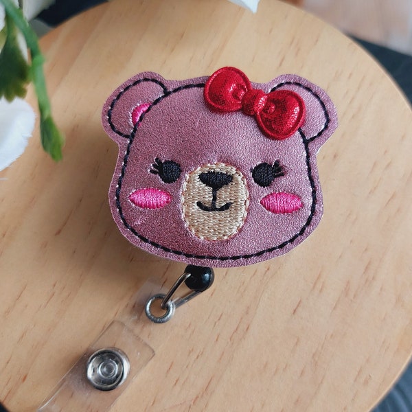 Bear   Badge Reel, Retractable Reel , ID Holder, Medical Badge Real, for Nurses Uniform