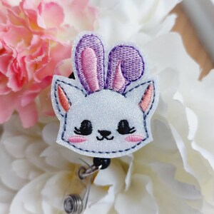Cat Bunny Badge Reel, intrekbare haspel, ID-houder, medische badge echt, voor verpleegkundigen uniform
