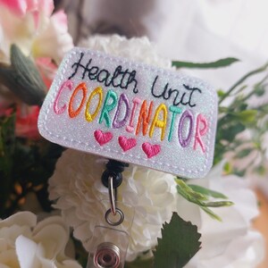 Health Unit Coordinator Badge Reel, Retractable Reel , ID Holder, Medical Badge Real, for Nurses Uniform