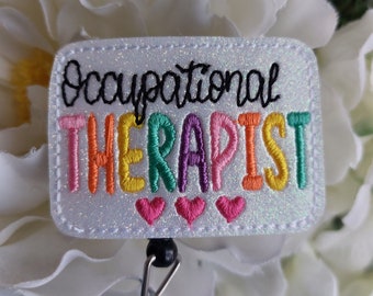 Occupational Therapist Badge Reel, Retractable Reel , ID Holder, Medical Badge Real, for Nurses Uniform