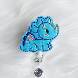 Blue Dinosaur Badge Reel, Retractable Reel , ID Holder, Medical Badge Real, for Nurses Uniform