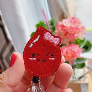 Blood Drop Badge Reel, Retractable Reel , ID Holder, Medical Badge Real, for Nurses Uniform