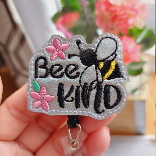 Bee Kind Badge Reel, Retractable Reel , ID Holder, Medical Badge Real, for Nurses Uniform