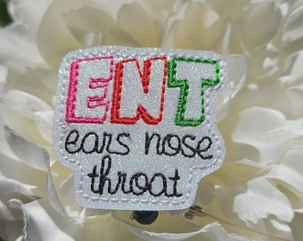 ENT Ears Nose Throat Badge Reel, Retractable Reel , ID Holder, Medical Badge Real, for Nurses Uniform