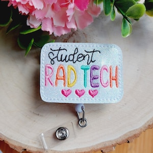 Student Rad Tech Badge Reel, Retractable Reel , ID Holder, Medical Badge Real, for Nurses Uniform