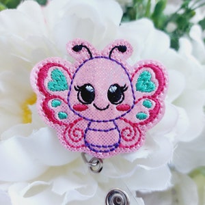 Butterfly Badge Reel, Retractable Reel , ID Holder, Medical Badge Real, for Nurses Uniform