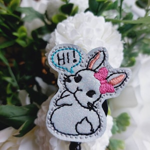 Bunny zegt Hi Badge Reel, Retractable Reel, ID Houder, Medische Badge Real, voor verpleegkundigen Uniform