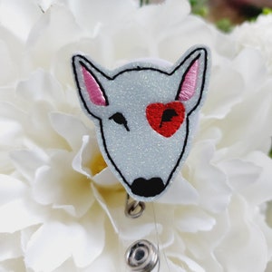 Bull Terrier Badge Reel, Retractable Reel , ID Holder, Medical Badge Real, for Nurses Uniform