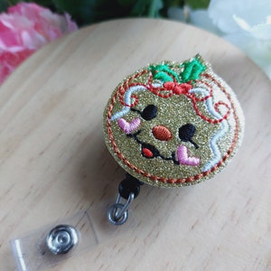Ginger Bread Head  Badge Reel, Retractable Reel , ID Holder, Medical Badge Real, for Nurses Uniform
