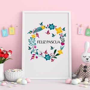 Feliz Pascua Printable Art, Spanish Easter Digital Art, Semana Santa, El Ah Resusitado, He is Risen Printable, Pascua, Domingo de Pascua