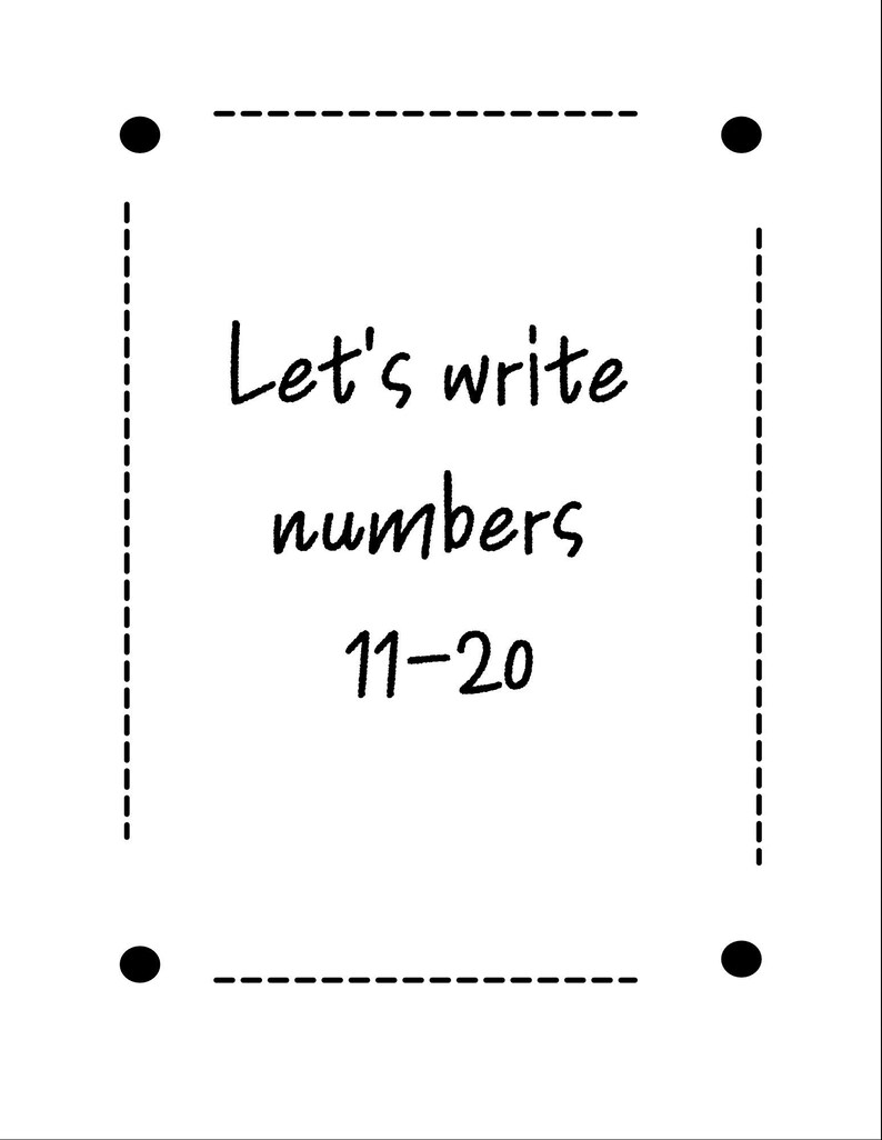 Number tracing 11 to 20 etsy