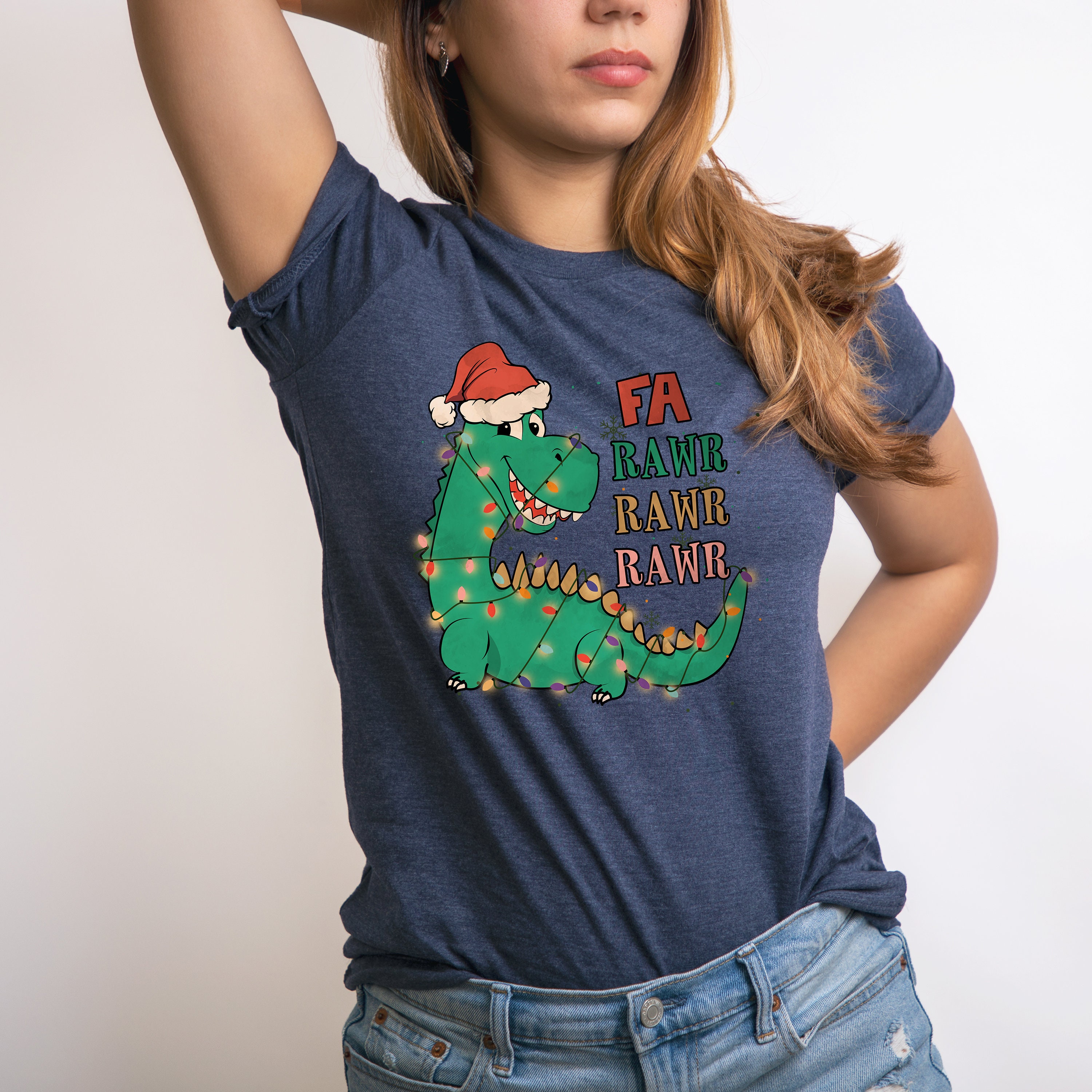 Discover Christmas Dinosaur Shirt, Fa Rawr Rawr Rawr T-Shirt, Rawr T-Rex Xmas T-Shirt, Dino Xmas Shirt, Christmas T-Shirt, Ugly Christmas Shirt