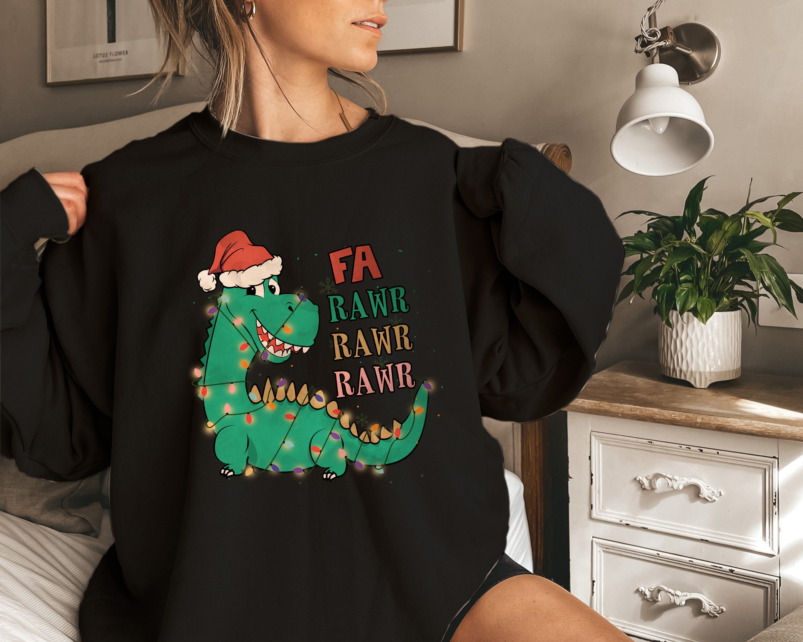 Discover Christmas Dinosaur Shirt, Fa Rawr Rawr Rawr T-Shirt, Rawr T-Rex Xmas T-Shirt, Dino Xmas Shirt, Christmas T-Shirt, Ugly Christmas Shirt