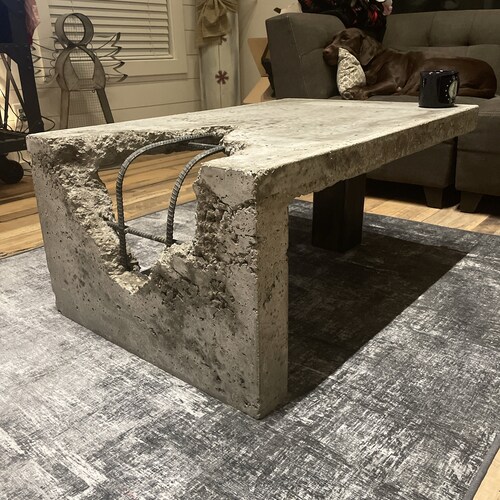 Concrete Wood & Steel Dining Kitchen Table Etsy