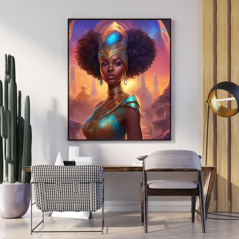 Black Queen Digital Art African Queen Black Art Digital Download AI Art ...
