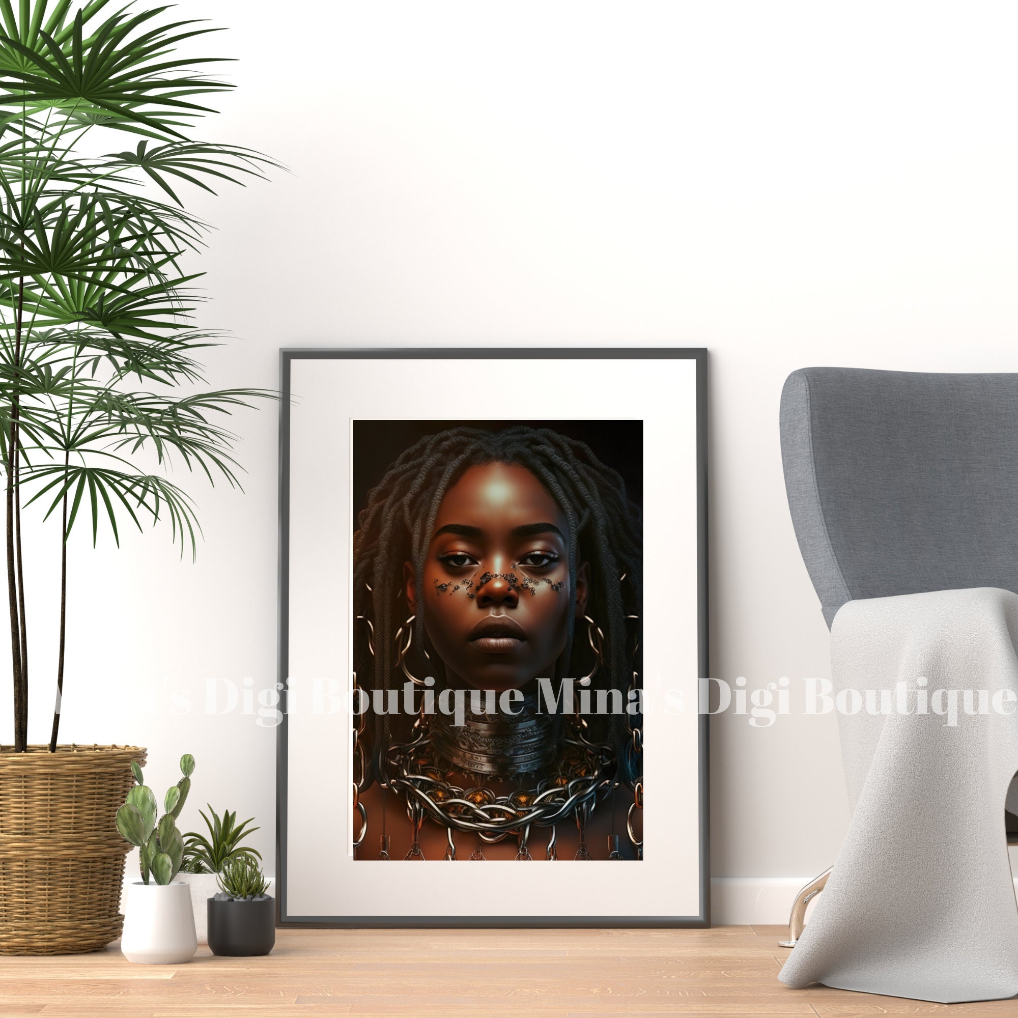 African Woman Digital Art, AI Generated Art, Afrofuturism Cultural ...