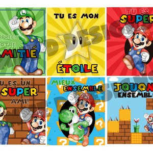 Mignon MARIO, YOSHI FRANÇAIS, cartes, imprimables, téléchargement, Pdf, saint valentin, avec cartes de professeur, saint valentin, francais
