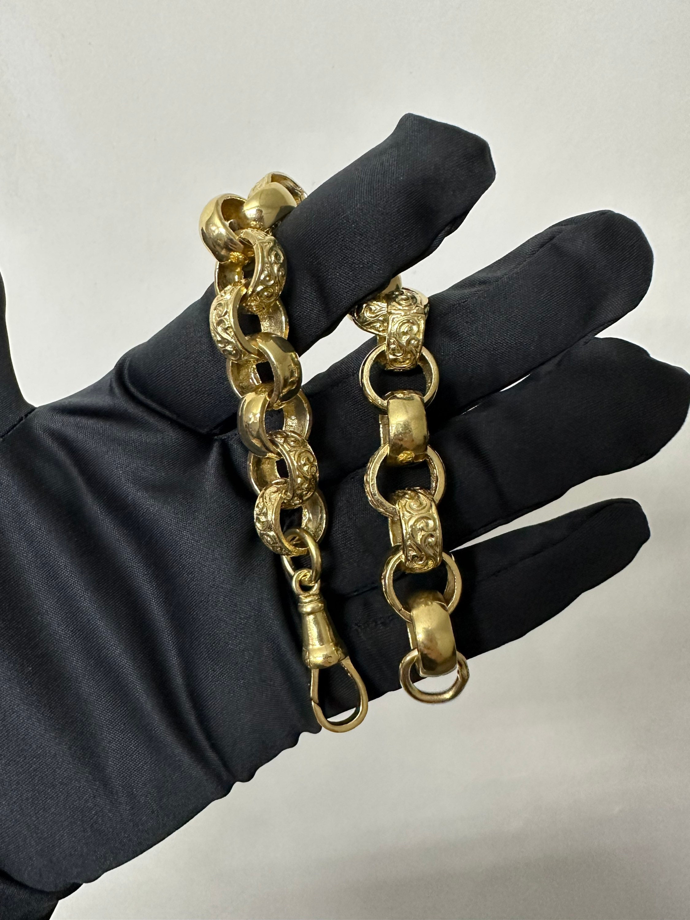 9ct Yellow Gold Day and Night Belcher Link Bracelet – BURLINGTON