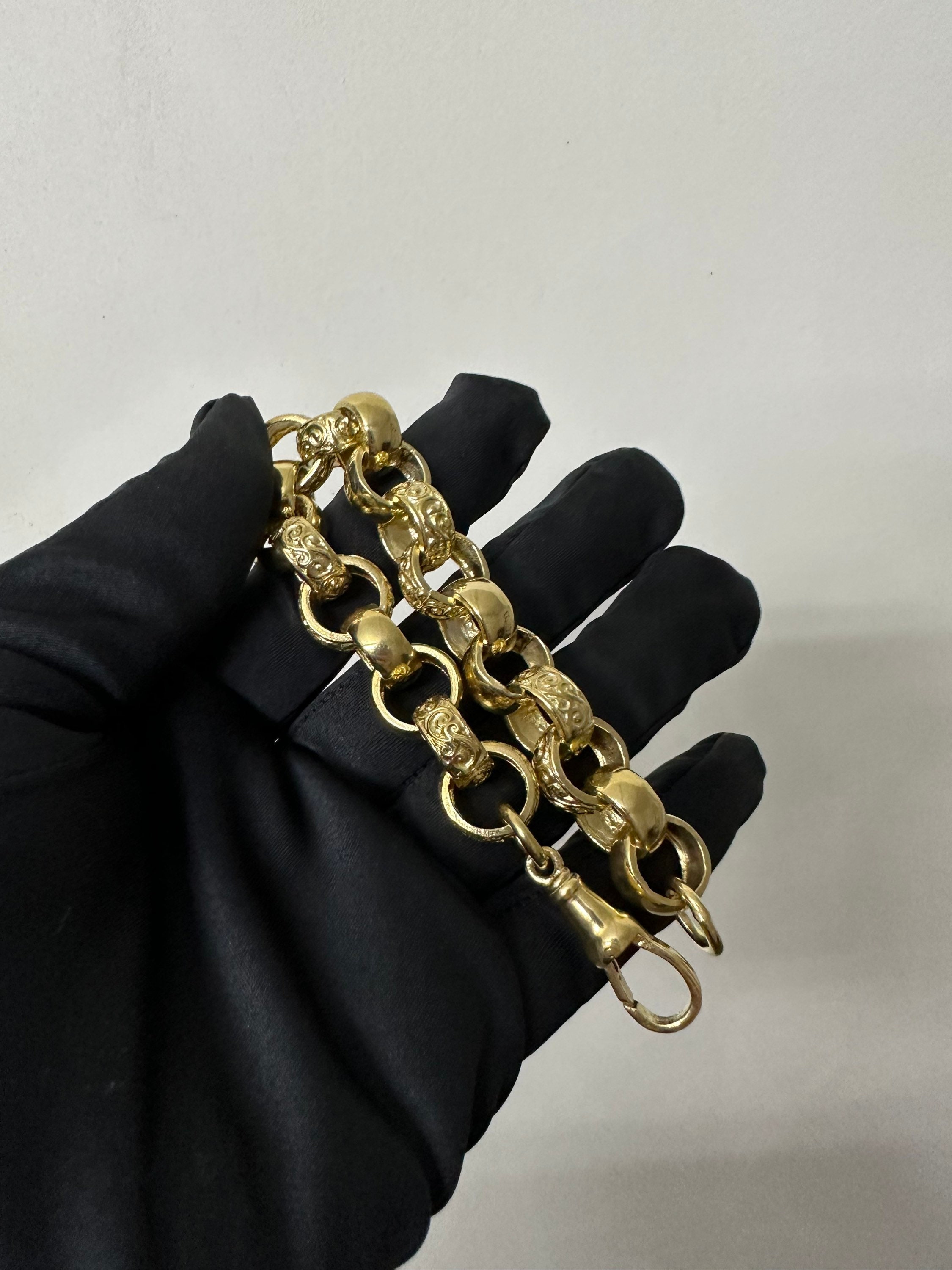Heavy Gold Belcher Bracelet with Heart-Shaped Clasp - Bracelets/Bangles -  Jewellery
