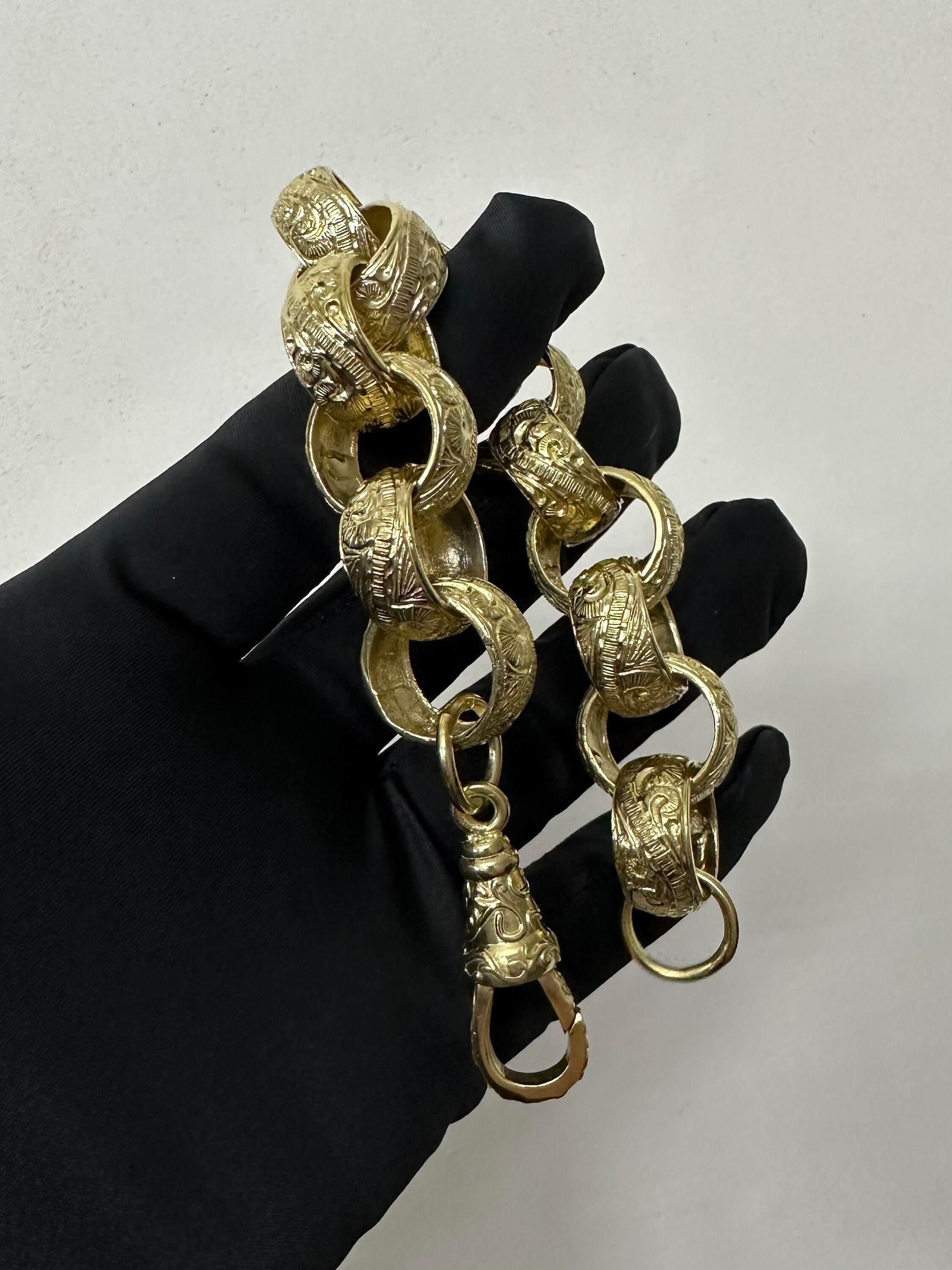 Huge Heavy 9ct Gold on Silver 21mm Gents Belcher Bracelet. All