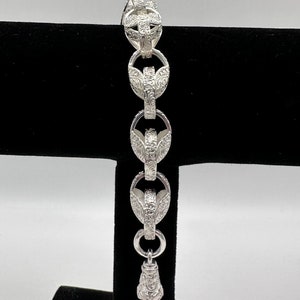 Heavy 925 Sterling Silver 13mm Gents Tulip Bracelet. All Lengths image 1