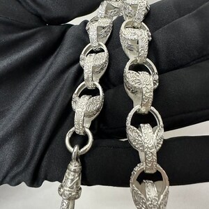 Heavy 925 Sterling Silver 13mm Gents Tulip Bracelet. All Lengths image 5