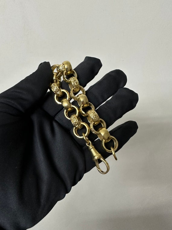 9ct Yellow Gold 8Inch Belcher Chain Bracelet | H.Samuel