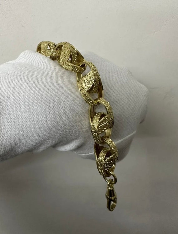 Heavy Gold on Silver 17mm Gents Tulip Bracelet. All Lengths Etsy