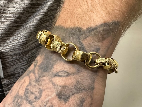 HEAVY MEN'S 9 INCH Belcher Bracelet Jewellers Bronze Dipped in 9ct Gold 54g  : Amazon.co.uk: Handmade Products