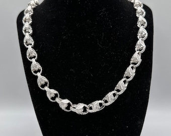 Men’s 925 Sterling Silver 10mm Tulip Chain Gents Heavy UK Made