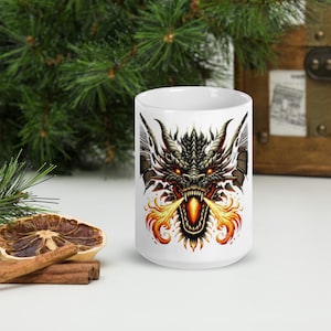 Dragon White glossy mug