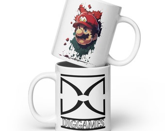 Super Mario Bricks Portrait - Gaming Coffee Mug - Tea Cup - Super Mario Bros - Gamer Themed - Gamer Cup