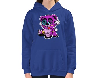 Gaming Bear Kids Hoodie - Gaming Themed - Gaming Clothes - Gamer Sweatshirt