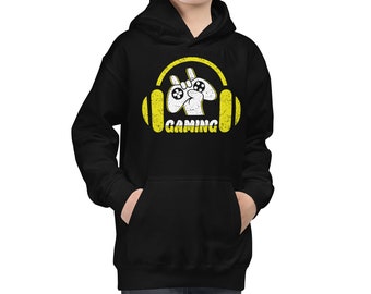 Gaming Headphones Kids Hoodie - Gaming Clothes - Gaming Sweatshirt - Gamer Themed