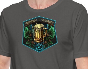 Tavern Quest Large Crest Logo Unisex T-Shirt - Epic Gaming Quest - Comfortable and Stylish - Video Game Enthusiast Clothing - Drinking Shirt