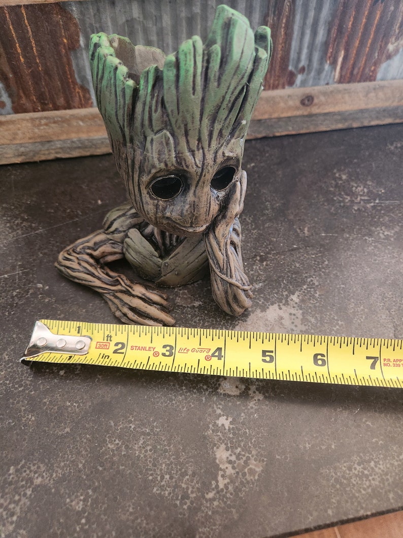 3D Resin Printed Groot Planter Handcrafted Collectible Groot Resin Model image 3