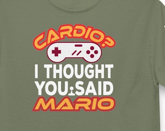 Cardio? Ik dacht dat je Mario klassiek T-shirt zei - Gaming T-shirt - Gaming Shirt - TShirt - Gaming Gear