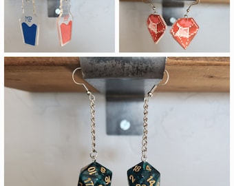 Gaming-Themed Acrylic Cut Earrings Random Mystery Pack of 6 sets of earrings