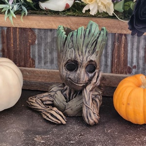 3D Resin Printed Groot Planter Handcrafted Collectible Groot Resin Model image 1