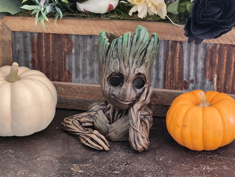 3D Resin Printed Groot Planter Handcrafted Collectible Groot Resin Model image 1