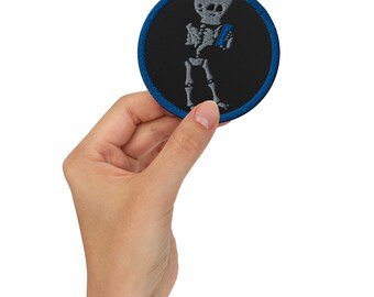 Gaming Skeleton Embroidered Patch - Level Up Your Style - Gamer Themed