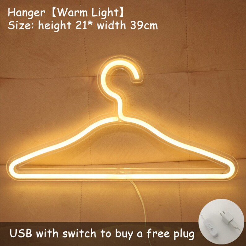 LED Neon Lights Hanger Decor Etsy