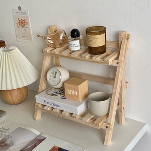 Cutelife Wooden Double Shelf Storage