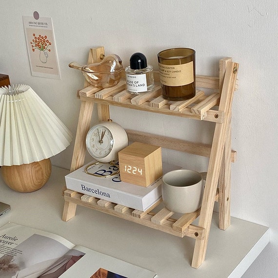 Cutelife Wooden Double Shelf Storage 