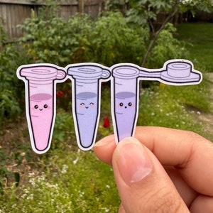 Cute Eppendorf Tube Triplet Sticker | Science Laptop Decal